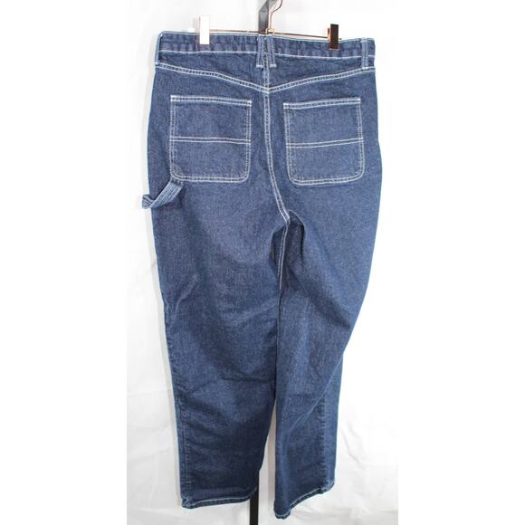 Wild Fable High Rise Straight Carpenter Coffin Dark Denim Jeans Whimsy Goth 12 - Picture 2 of 11